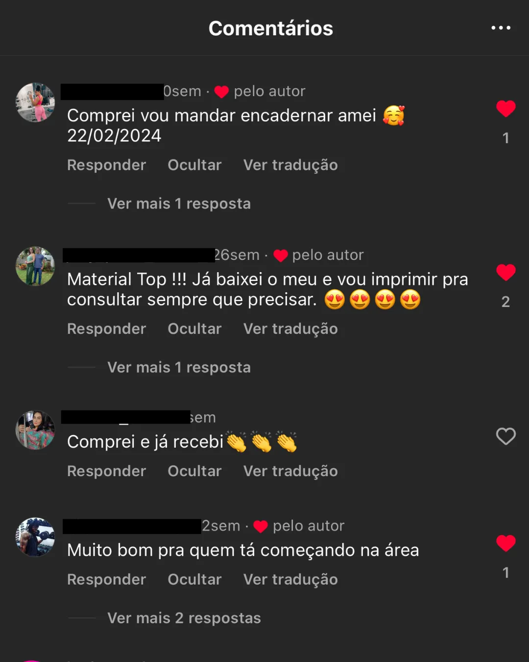 Depoimento de cliente que comprou e imprimiu o material